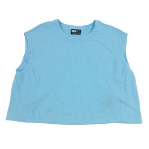 Beach Riot Sport Womens Mesh Tank Top Light Blue Sleeveless Athletic Shirt Large